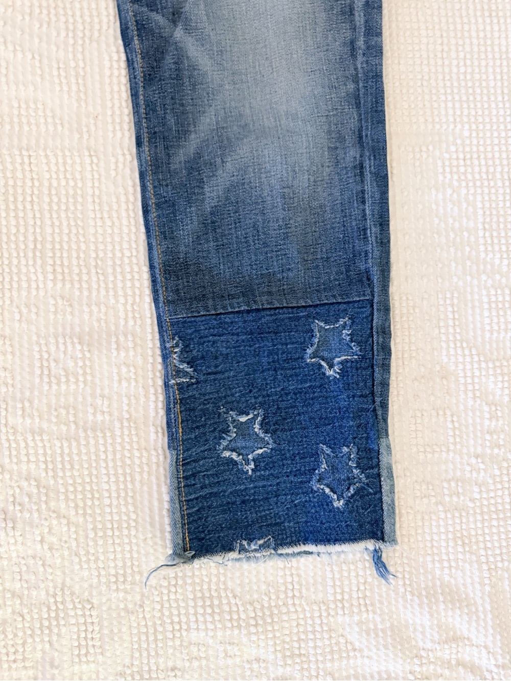 Polo Ralph Lauren Women's Jeans 27 The Waverly Straight Crop Star Patchwork Pant - Picture 4 of 9